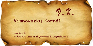 Visnovszky Kornél névjegykártya