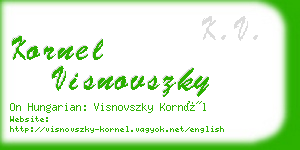 kornel visnovszky business card